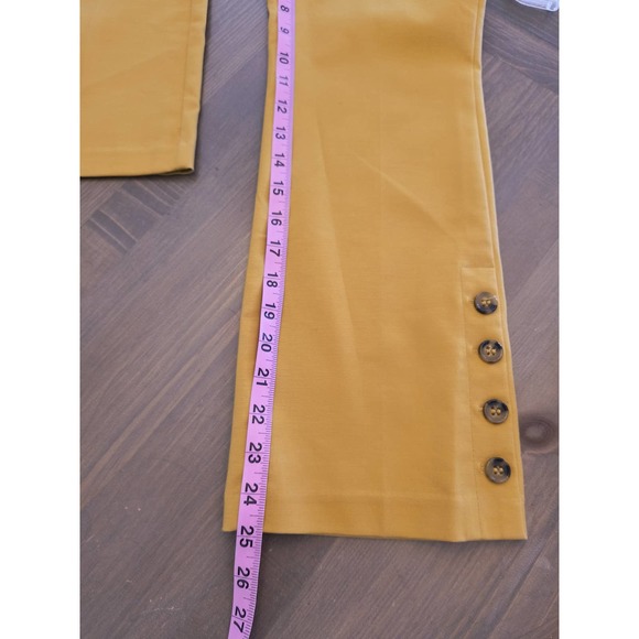 Crosby Dress Pants Women's Size 2 Yellow Cropped Flare Leg Side zip Career wear - Picture 12 of 16